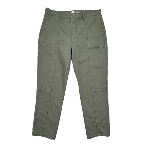 Old Navy Sky Hi Rise Straight Jeans Size 14 Olive Green Secret Slim Pockets - Picture 1 of 8